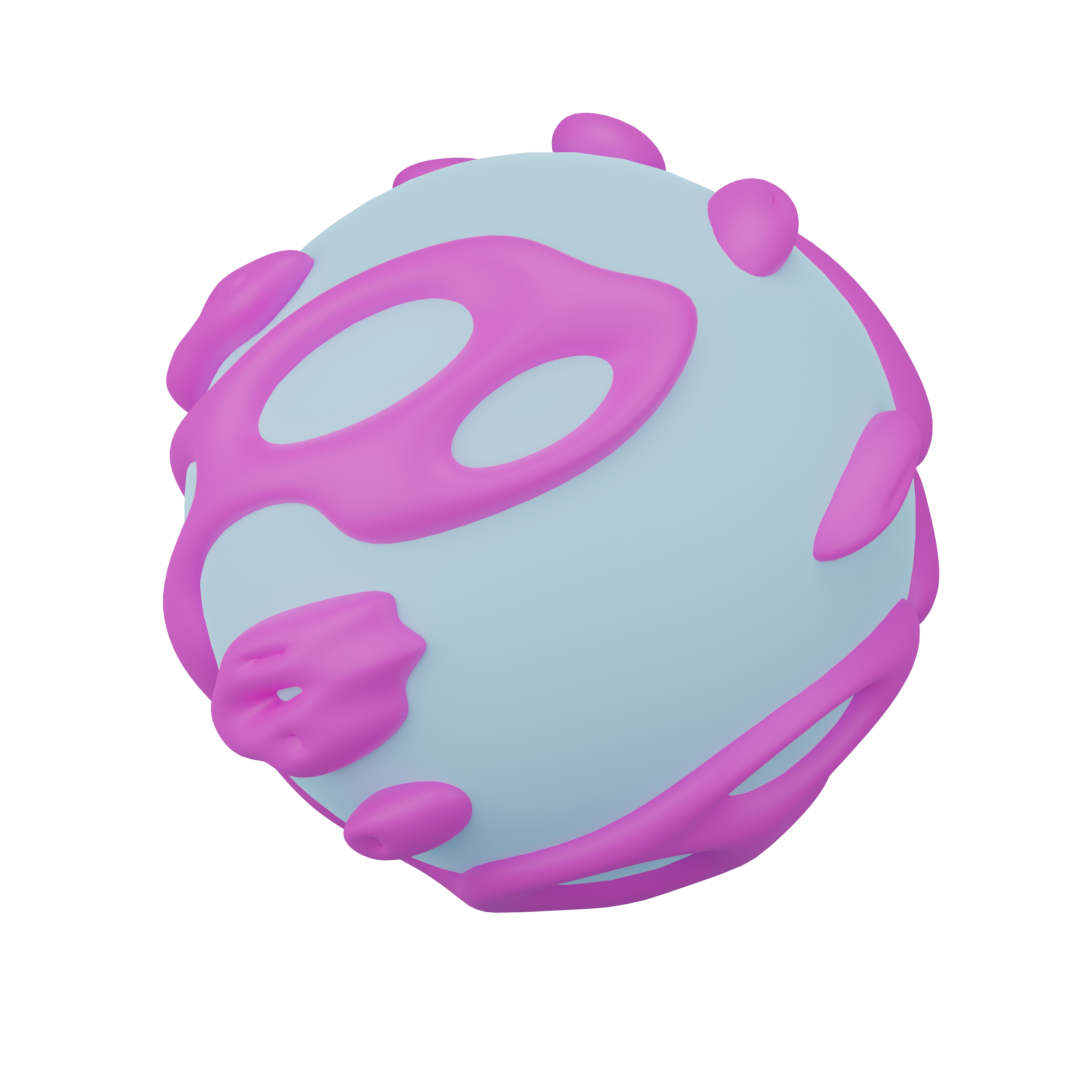 3d blue and pink planet